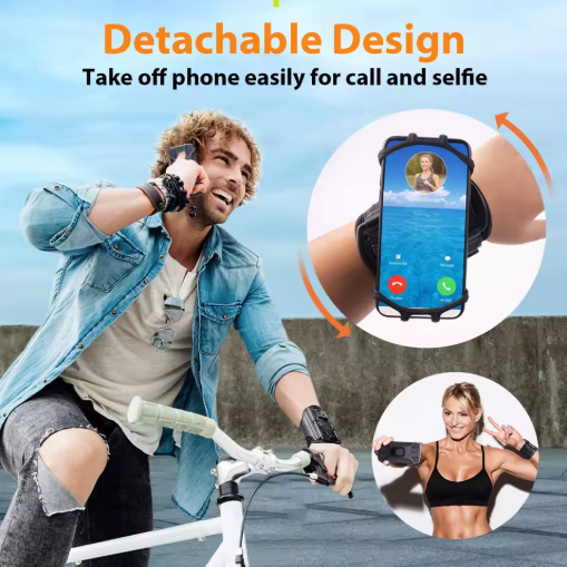 Universal 360° Rotating Sports Wristband Phone Holder – Elastic, Secure, Hands‑Free